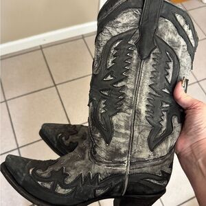 Corral Western Style Black and Gray Cowboy Boots size 9.5medium $150